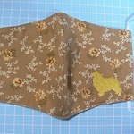 コリー刺繍付　マスク⑭　大人用　裏Wガーゼ　咳エチケット