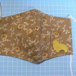 シェルティ刺繍付　マスク⑭　大人用　裏Wガーゼ　咳エチケット