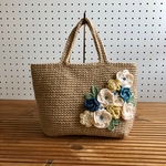 1点のみ＊花モチーフのかごバッグ