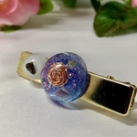 【カンポデルシエロ入りオルゴナイトヘアクリップ】貴方のラッキーカラーと個性の石入り【鑑定付き】