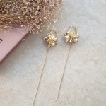 フラワー×ロングチェーンピアス