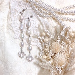 淡水パールとシルバーアンティークフラワーイヤリング/ピアス