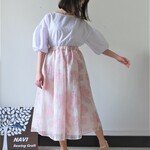 ふわり薔薇のオーガンジースカート