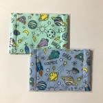 ガーゼ マスク 宇宙柄 グリーン&ブルー 2枚セット 子供用 