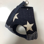 【再販】犬　ハーネス 大っきい☆星×ヒッコリー  残り１着胴回り43センチまで‼︎