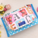 期間限定値下げ！フラップ付きビタットおしりふきポーチ*英字+ドット水色