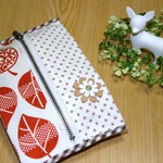 ティッシュ＆マスクケース☆リーフ（キャロット）