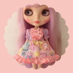 ラビットサテンフリルワンピース♡pink