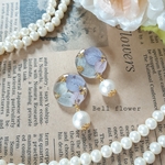 ⌖˚◌紫陽花とコットンパール ピアス/イヤリング⌖˚◌