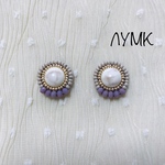 ビーズ刺繍 マーブルカボション