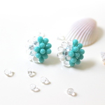 drops earrings (ターコイズ×クリア) 