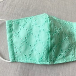 子供サイズ　コットンレースの立体マスク　ミントグリーン