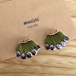 【再販×2】エスニック風 刺繍イヤークリップ[YC039]