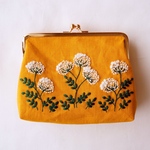 刺繍がま口 ✢︎ わたの花 ✢︎ 大
