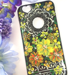 プリムラの北欧風ペイントiPhone6ケース♡(押し花風)や