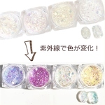 4色セット/紫外線で色が変わる不思議できれいなホログラム。ＵＶカラーチェンジホログラム／型番46　1－4