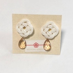 水引ピアス❁nanohana＆clear drop❁