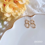 【再販】シンプルゴールドチェーンピアス(イヤリング)/サージカルステンレス nonoacs