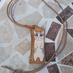 猫のメガネホルダー茶