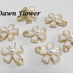 【A-1507】20pcs　桜　パール　15×12mm　ホワイト　チャーム