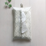 【再販9】北欧 ダマスク（くすみアイボリー）ボックスティッシュケース