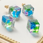 クリスタルキューブ✖️キューブピアス／イヤリング