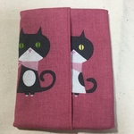 ポケットティッシュケース（猫ピンク地）