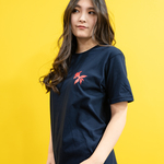 和柄Tシャツ・金魚（半袖・勝色）Mサイズ