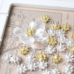 New！特価４０個　メタル花芯　５ミリ　いぶしゴールド＆シルバー