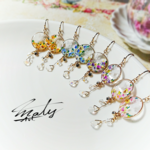 «手描き»  Viola «ピアス/イヤリング/ノンホールピアス/チタン»