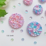【ヘアゴムorブローチ】ビーズ刺繍の紫陽花　※受注制作
