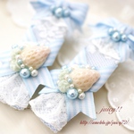 水色リボンのクリップ♪