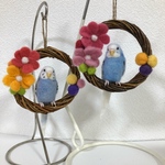 ※専用ページです※maru-chan9様ご依頼のセキセイインコちゃんミニリース二種です♪羊毛フェルト
