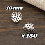 座金 ビーズキャップ A シルバーメッキ 10mm 約100個 #0122