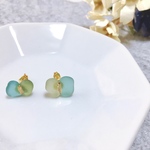 *和装にも*シーグラス の金継ぎピアス