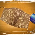 ご予約品 リバティカペル綿麻⭐あずきミルク⭐真夏のマスク⭐アイスコットン⭐接触冷感⭐大人用手作り立体マスク⭐3層構造✨