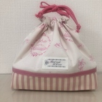 【受注製作品】お弁当袋(バレリーナ&ピンクストライプ )