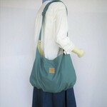 長さ調節可能な帆布ショルダーバッグ◆ターコイズ