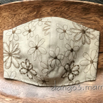 立体マスク☆女性サイズ☆花刺繍☆ガーゼ