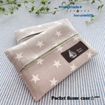 ポケットティッシュケース★marine style〜ヨットタグ刺繍付き（brown）★