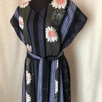 浴衣　リメイク ワンピース リボン付き レトロ  綿　リゾート