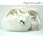 ガードペンギンのガーゼ巾着