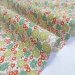 ブロード生地｜110×50cm｜シャミーフラワー｜グリーン系｜花柄｜かわいい｜コットン｜綿