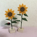 b様オーダー品   ちりめん細工:ひまわりの花(2本)