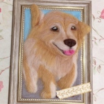 オーダー対応.愛犬の羊毛フレームオブジェ(ゴールデンレトリバー )