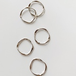 【6pcs】シルバーウェーブパーツ