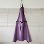 訳あり→修復済み　極上リネンのカフェエプロン (シックラベンダー)