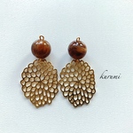 ブラウンマーブル❁ピアス＆イヤリング