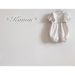 ●Moon様専用●★リバティ＊ぷっくり✳前開きロンパース 女の子✳６０~７０🌼【送料無料】オフホワイト