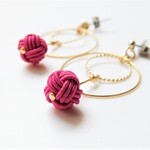 水引 《わっかのピアス/イヤリング》Color:ローズピンク